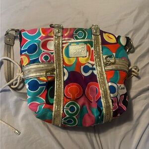 Rare Coach Poppy Pop Signature C Spotlight Tote